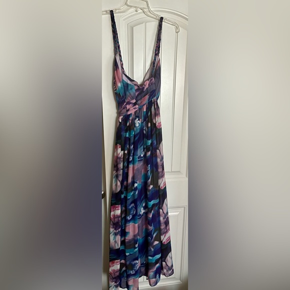 Ever Pretty Multicolor Floral Jeweled Bodice Flowy Maxi Dress Size 2XL - Picture 7 of 8